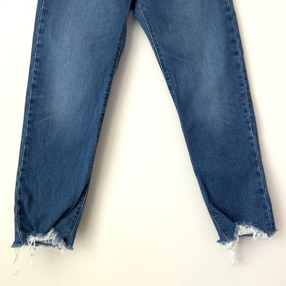 Levi's Premium 501 Jeans Blue Chewed Hem Skinny 24 - Picture 7 of 16